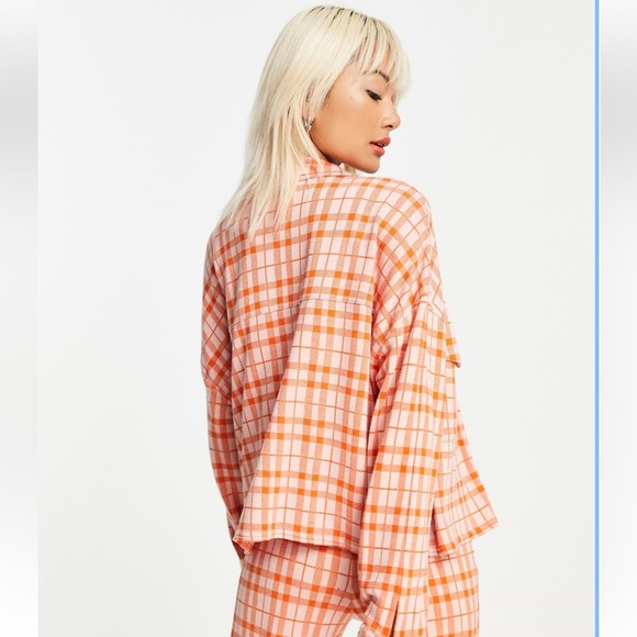 ASOS Design Orange Multi Crop Suit Jacket - Picture 2 of 8